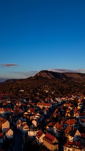 Blick auf Jena und den Berg Jenzig