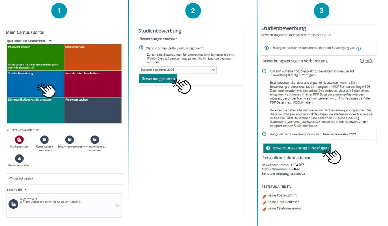 Campusportal Studienbewerbung