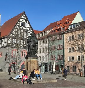 Blick auf den Markplatz von Jena