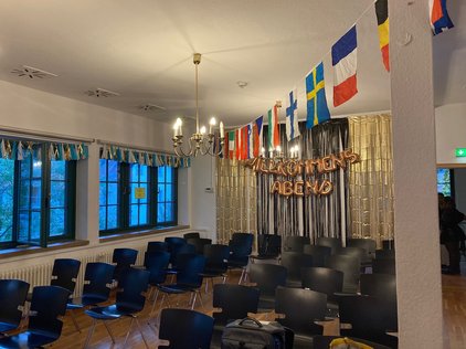 Decorated hall in the Haus auf der Mauer Decorated hall in the Haus auf der Mauer