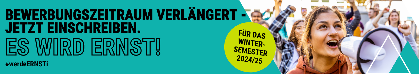 Bewerbungszeitraum verlängert - Jetzt einschreiben für das Wintersemester 2024/25!